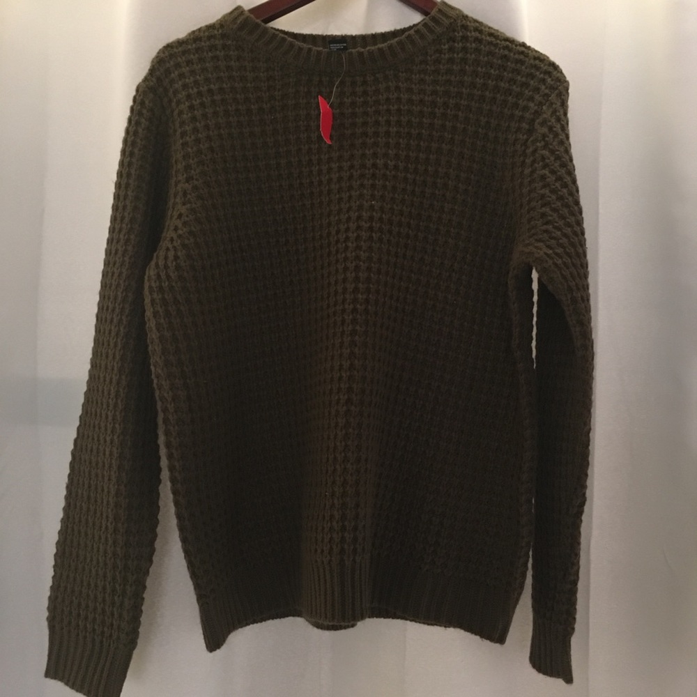 Army green knit sweater